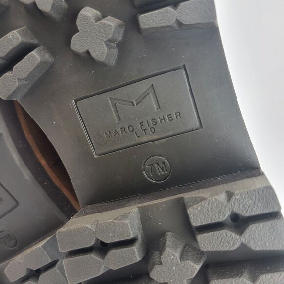 Marc Fisher Lzzie Women's Combat Boot Real Fur Brown Size 7 M - Picture 10 of 10